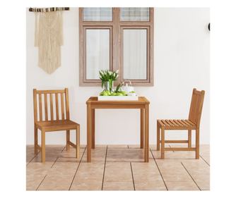 vidaXL 3 rszes kerti btor szett, tmr teakfbl