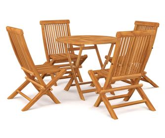 Vrtni namještaj, 5 dijelova, masivno tikovo drvo