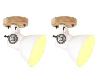 Industrijske zidne/stropne svjetiljke, bijele, 2 kom., 20x25 cm, E27