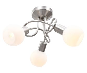 Luster s keramičkim abažurima, 3 žarulje E14, bijela, globus