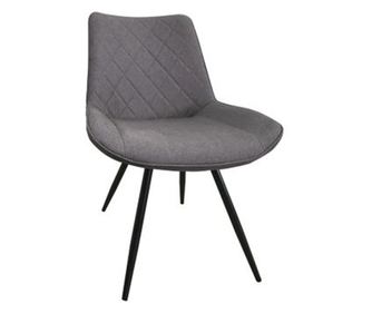 Scaun dining METTA, textil, picioare metalice, gri