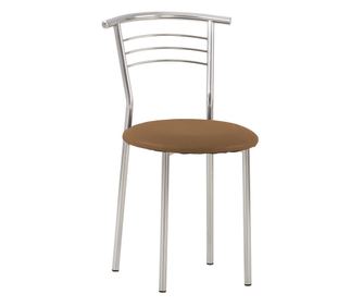 Scaun bucatarie Baroque Chrome, Maro piele ecologica