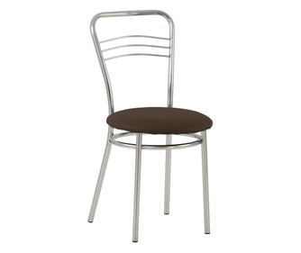 Scaun bucatarie Vera Chrome, Wenge piele ecologica