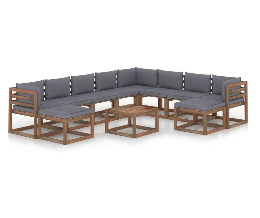 11 rszes antracit prnkkal elltott kerti btor szett