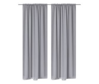 130376 2 pcs Grey Slot-Headed Blackout Curtains 135 x 245 cm