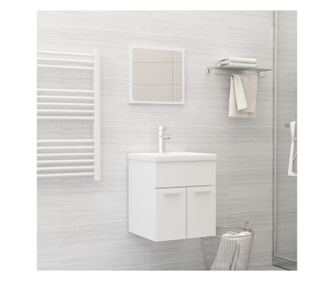 Fürdőszobabútor szett, fehér, laminált fa