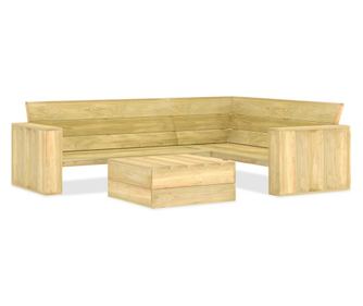 Set mobilier de grădină, 2 piese, lemn de pin tratat