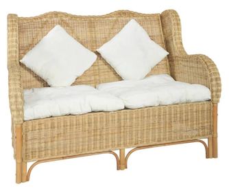 Canapea cu 2 locuri, ratan natural si in