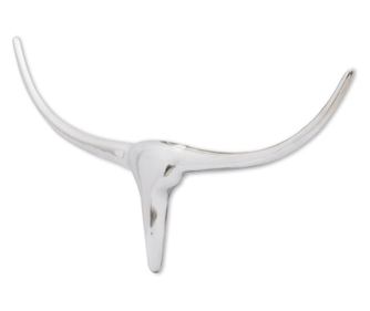 242336 Wall Mounted Aluminium Bull’s Head Decoration Silver 72 cm