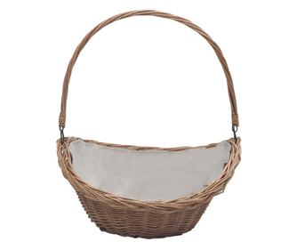 286987 Firewood Basket with Handle 57x46,5x52 cm Brown Willow