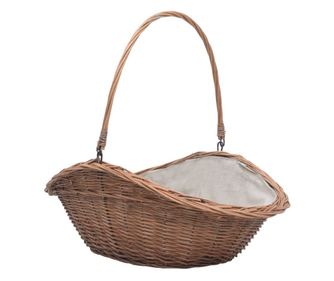 286988 Firewood Basket with Handle 60x44x55 cm Natural Willow