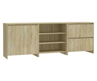 3dílný příborník dub sonoma kompozitní dřevo