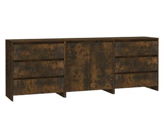 3-delna komoda dimljeni hrast konstruiran les