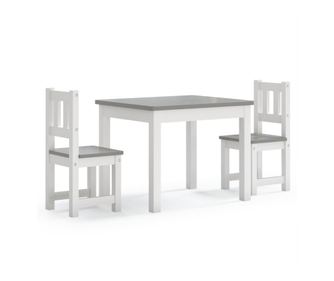 3-dijelni set dječjeg stola i stolica bijelo-sivi MDF