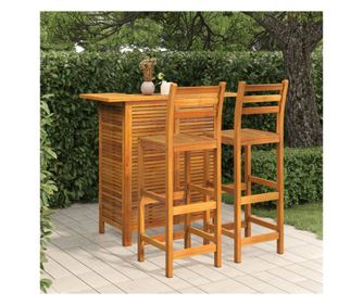 Set za vrtni bar, 3 komada, masivno drvo akacije