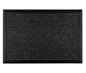 Covoras decorativ pentru intrare, model geometric, 60x40 cm, gri, Topi Toy