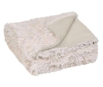 Patura moale, pufoasa, calduroasa, blana artificiala, 160 x 130 cm, crem, Topi Dreams