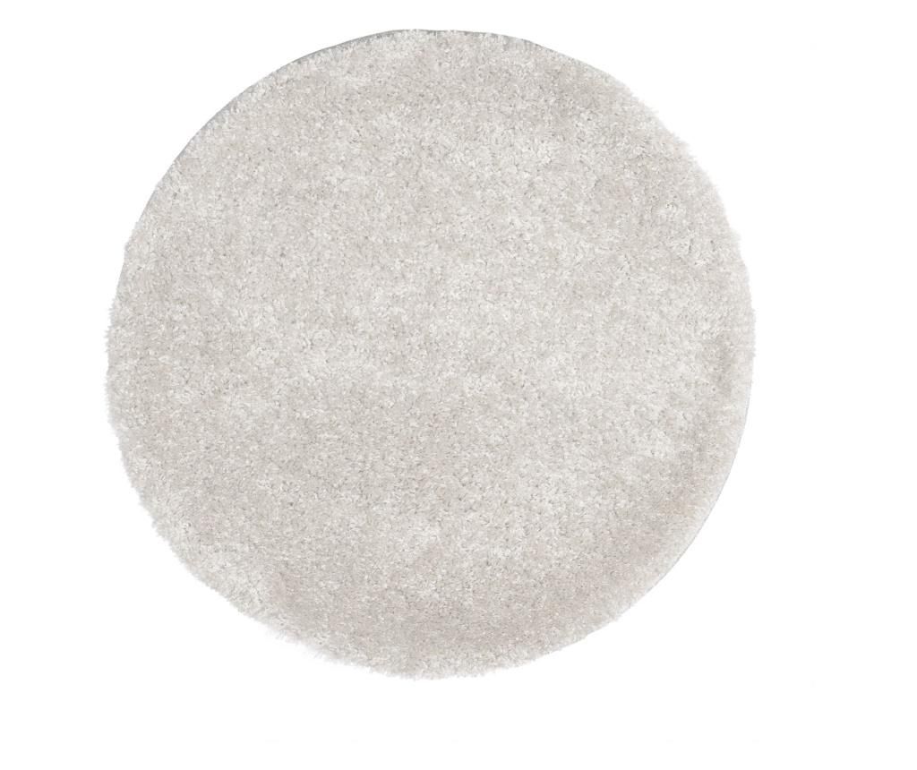 Covor decorativ moale si placut la atingere, rotund, model simplu, diametru 65 cm, alb murdar