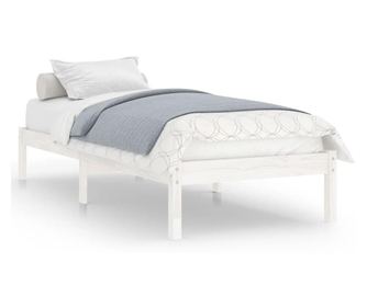 Okvir za krevet od masivnog drva bijeli 75 x 190 cm 2FT6 mali