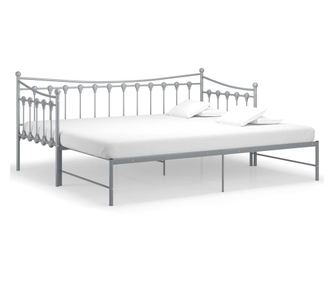 Okvir za krevet na razvlačenje sivi metalni 90 x 200 cm