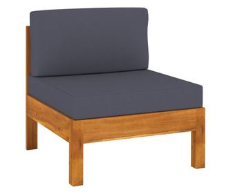 Среден диван с тъмносиви възглавници акация масив