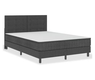 Boxspring postelja temno siva iz blaga 140x200 cm