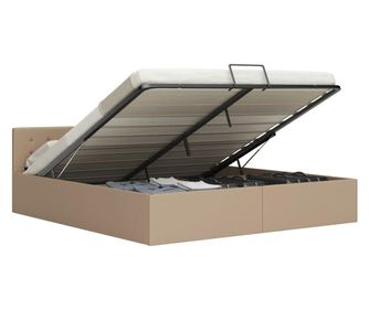 Hidraulični okvir za krevet od umjetne kože boja kave 160x200 cm