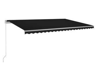 Ръчно прибиращ се сенник с LED, 500x300 см, антрацит