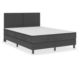 Boxspring postelja temno siva iz blaga 140x200 cm