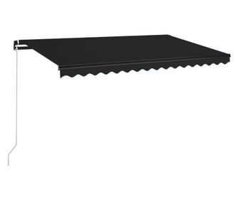 Ръчно прибиращ се сенник с LED, 400x350 см, антрацит