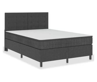 Boxspring postelja temno siva iz blaga 140x200 cm