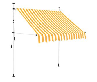 narancssárga-fehér csíkos kézzel feltekerhető napellenző 150 cm