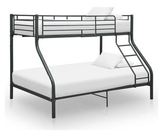 Okvir za krevet na kat crni metalni 140 x 200 / 90 x 200 cm