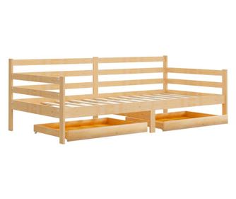 Dnevni ležaj s ladicama 90 x 200 cm od masivne borovine