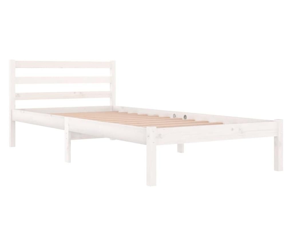 Okvir za krevet od masivne borovine 90 x 200 cm bijeli 