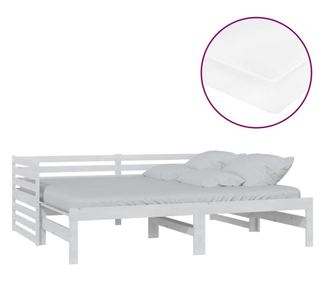 Dnevni ležaj na izvlačenje 2 x (90 x 200) cm bijeli od borovine