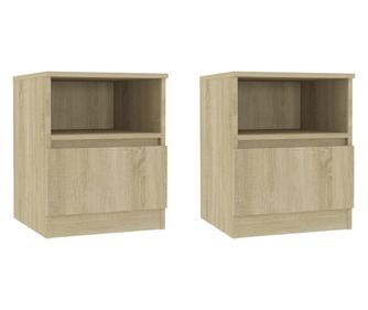 Nočna omarica 2 kosa sonoma hrast 40x40x50 cm iverna plošča