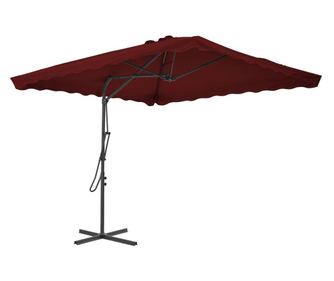 Vrtni suncobran s čeličnom šipkom bordo 250 x 250 x 230 cm