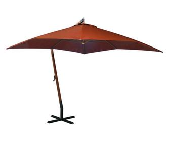 Viseći suncobran sa šipkom terakota 3 x 3 m od masivne jelovine