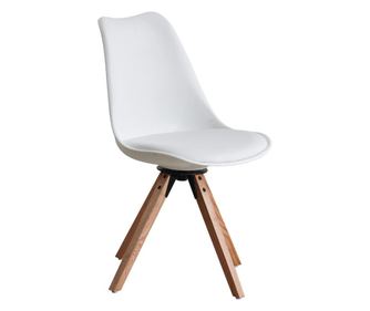 Beli vrtljivi stol Etosa iz umetnega usnja 48x57,5x82,5 cm