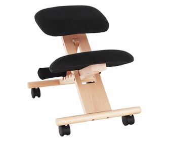 Ergonomikus irodai szék - Fekete szövet, bükkfa lábak