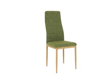 Zöld szövet kárpitozott szék bükk színű fém vázzal - Coleta