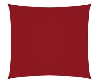 piros négyzet alakú oxford-szövet napvitorla 3,6 x 3,6 m