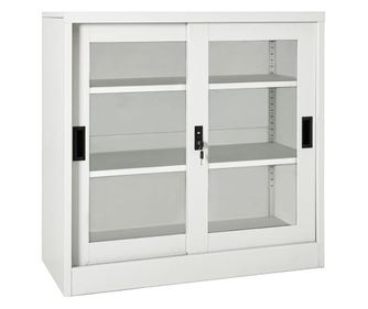 Ντουλάπι με Συρόμενη Πόρτα, Ανοιχτό Γκρι, 90x40x90 εκ., Ατσάλι