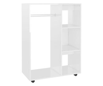 magasfényű fehér forgácslap ruhásszekrény 80 x 40 x 110 cm