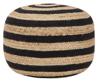 kézzel készült fekete juta puff 45 x 30 cm