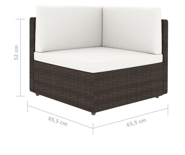 Modularna kutna garnitura, smeđa, poliratan