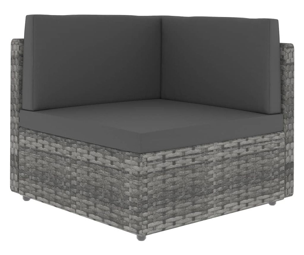 Modularna sofa za 2 osobe, siva, poli ratan - 8