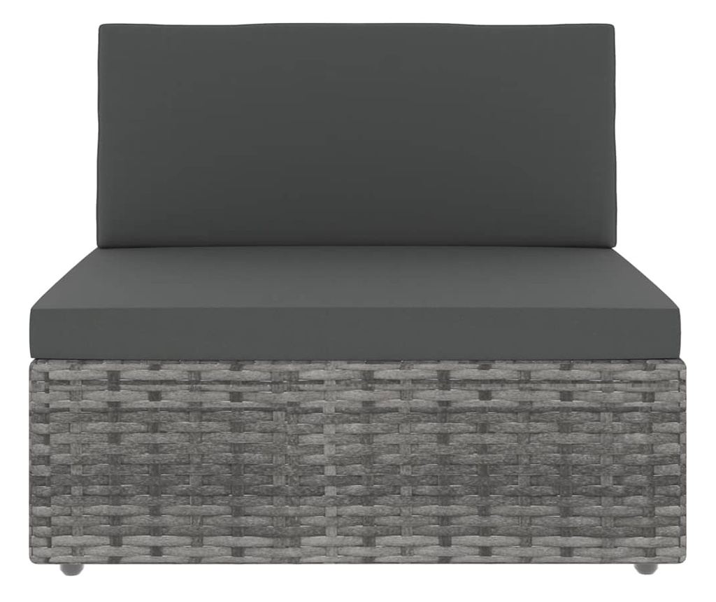 Modularna sofa za 2 osobe, siva, poli ratan - 4