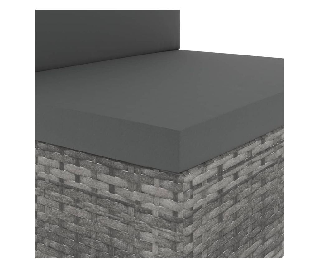 Modularna sofa za 2 osobe, siva, poli ratan - 7